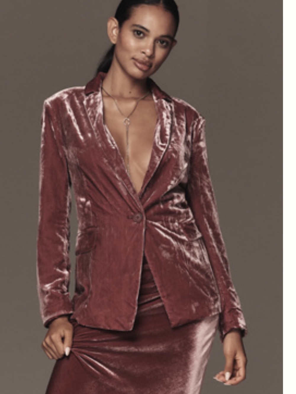Maeve Anthropologie Tessie blazer velvet mauve